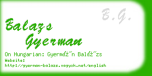 balazs gyerman business card